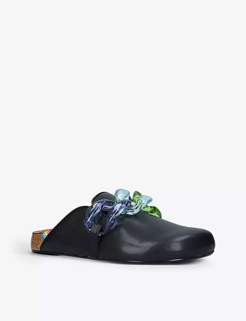 KURT GEIGER LONDON Ozark Rainbow-chain Leather Mules For Womens Black 5 KURT GEIGER LONDON Ozark Rainbow-chain Leather Mules For Womens Black - Image 3