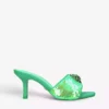 KURT GEIGER LONDON Kensington Sequin-embellished Woven Mules For Womens Green -KURT GEIGERLONDON Sales unnamed file 490