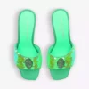 KURT GEIGER LONDON Kensington Sequin-embellished Woven Mules For Womens Green -KURT GEIGERLONDON Sales unnamed file 491