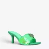 KURT GEIGER LONDON Kensington Sequin-embellished Woven Mules For Womens Green -KURT GEIGERLONDON Sales unnamed file 492