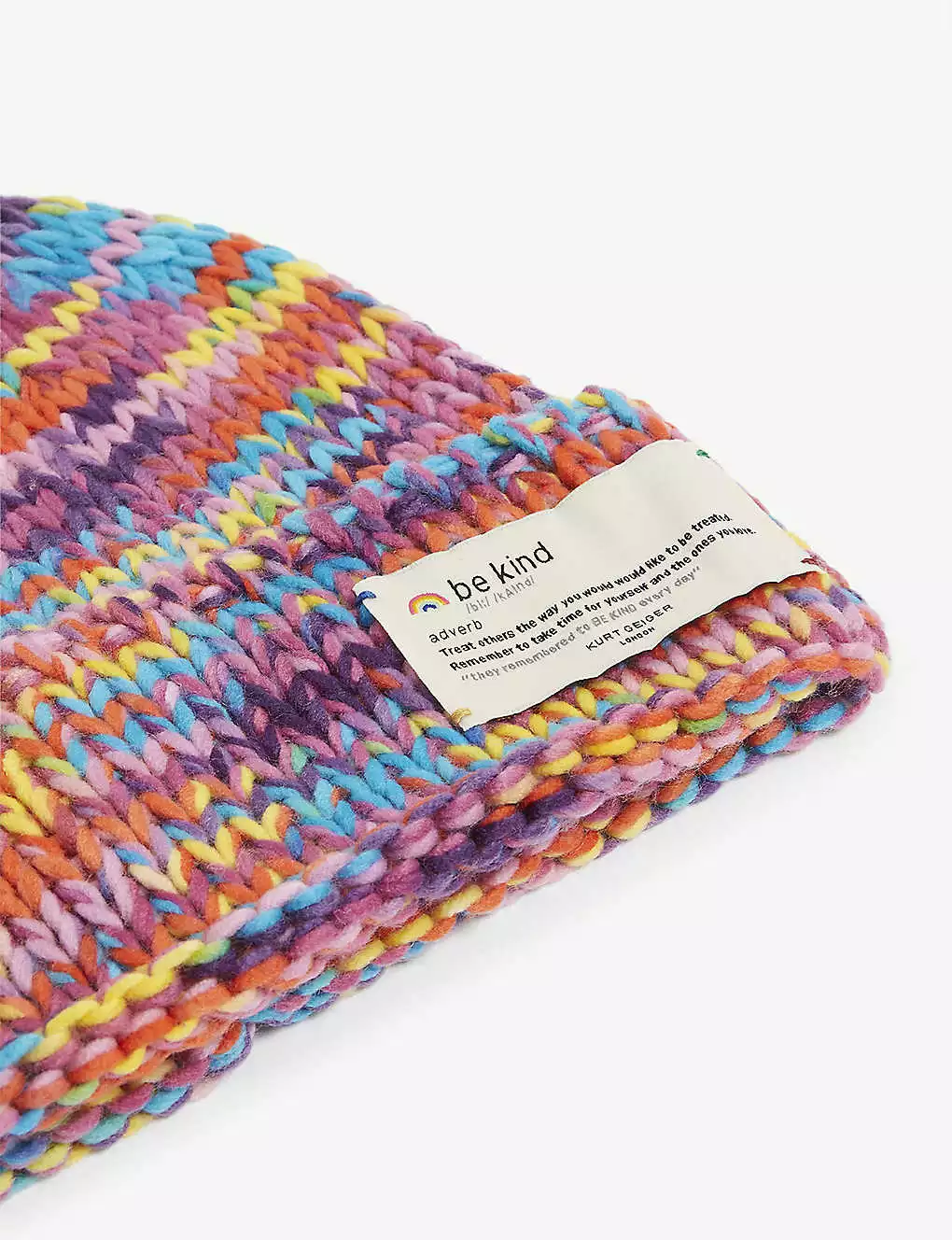 KURT GEIGER LONDON Be Kind Rainbow Knitted Beanie For Womens Mult/other 4 KURT GEIGER LONDON Be Kind Rainbow Knitted Beanie For Womens Mult/other - Image 2