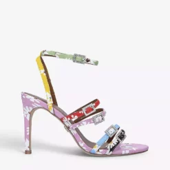 KURT GEIGER LONDON Pierra Gem-embellished Leather Heeled Sandals For Womens Mult/other