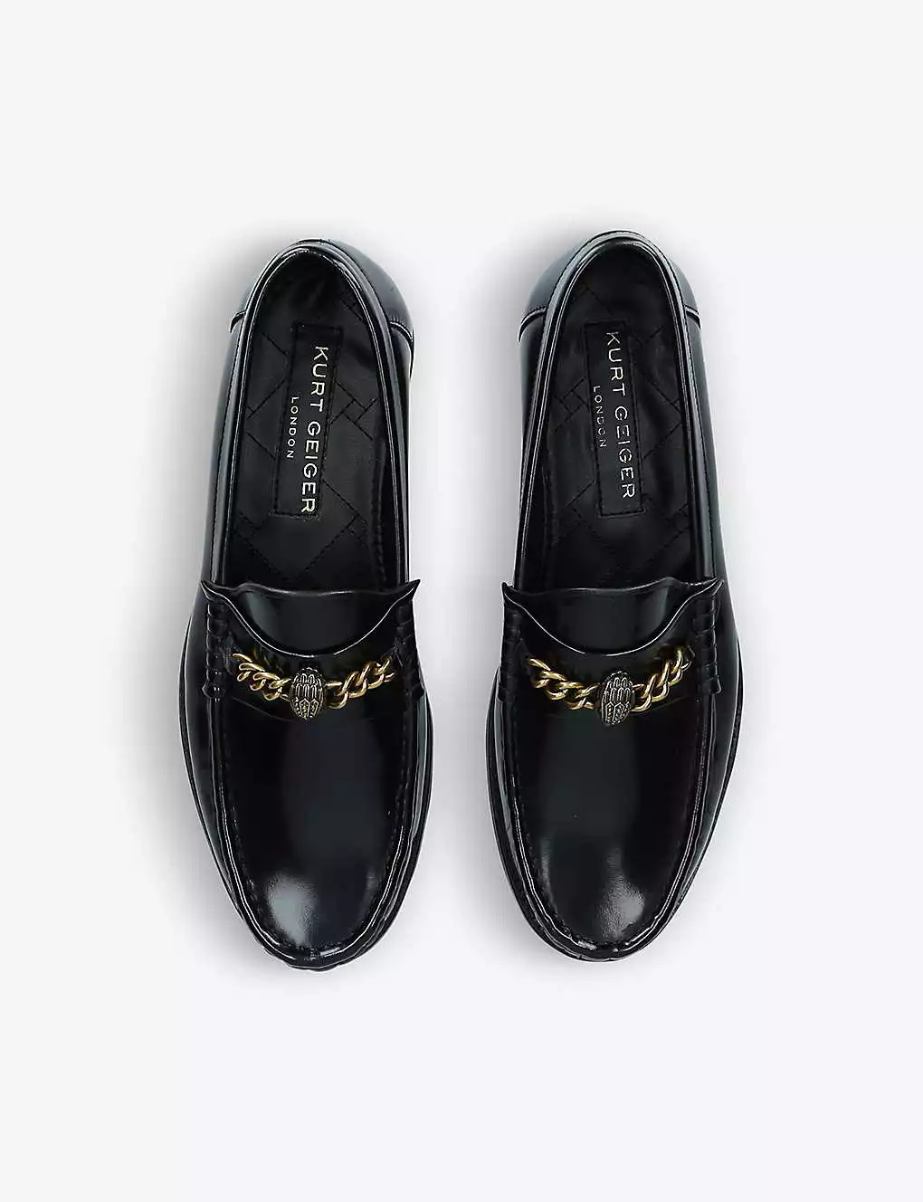 KURT GEIGER LONDON Vincent Chain Embellished Leather Loafers Black 4 KURT GEIGER LONDON Vincent Chain Embellished Leather Loafers Black - Image 2