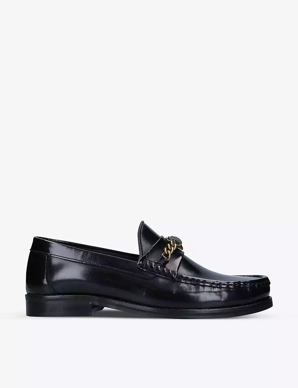 KURT GEIGER LONDON Vincent Chain Embellished Leather Loafers Black 8 KURT GEIGER LONDON Vincent Chain Embellished Leather Loafers Black - Image 6