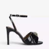 KURT GEIGER LONDON Kensington Paten-leather Heeled Sandals For Womens Black -KURT GEIGERLONDON Sales unnamed file 564