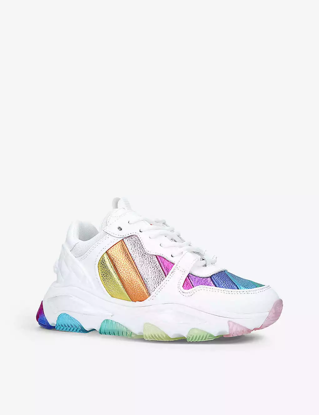 KURT GEIGER LONDON Lettie Eagle Metallic Striped Leather Low-top Trainers For Womens Mult/other 5 KURT GEIGER LONDON Lettie Eagle Metallic Striped Leather Low-top Trainers For Womens Mult/other - Image 3