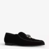 KURT GEIGER LONDON Hugh Eagle Head Embellished Velvet Loafers Black -KURT GEIGERLONDON Sales unnamed file 598