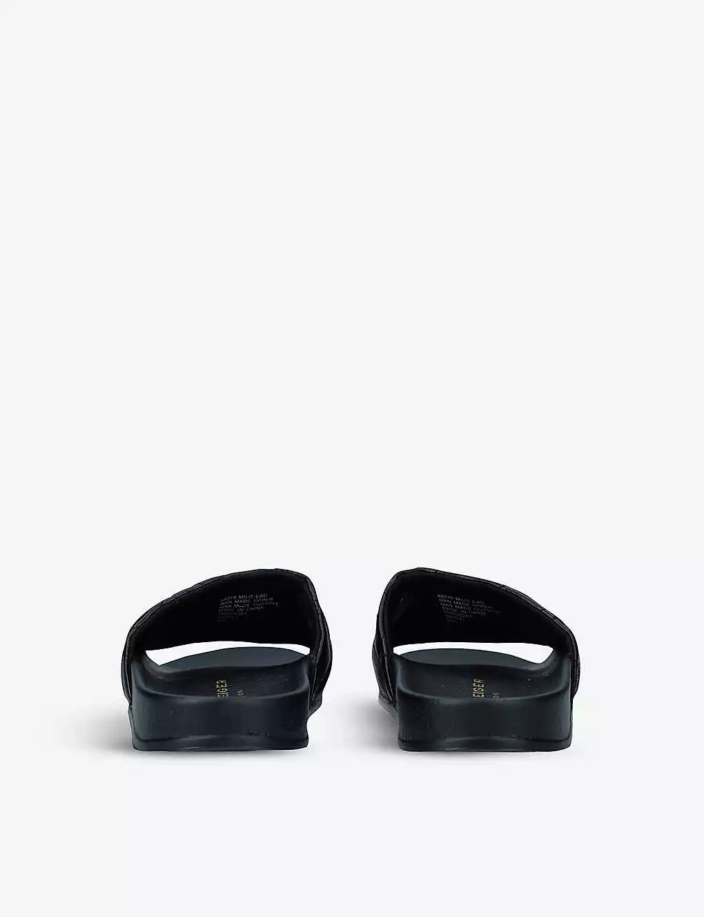 KURT GEIGER LONDON Milo Eagle Embellished Quilted Faux-leather Sliders Black 6 KURT GEIGER LONDON Milo Eagle Embellished Quilted Faux-leather Sliders Black - Image 4