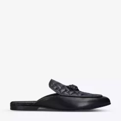 KURT GEIGER LONDON Hugh Quilted Leather Mules Black