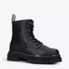 KURT GEIGER LONDON Birdie Rainbow-detail Lace-up Leather Boots For Womens Black -KURT GEIGERLONDON Sales unnamed file 675
