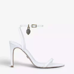KURT GEIGER LONDON Shoreditch Eagle-charm Leather Heeled Sandals White/oth