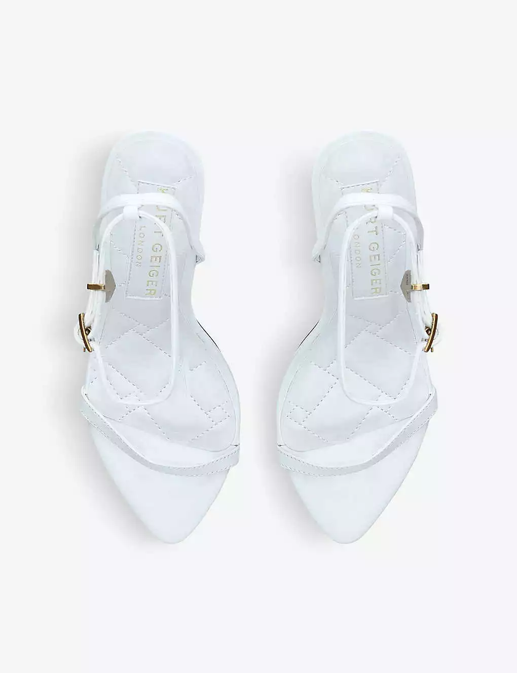 KURT GEIGER LONDON Shoreditch Eagle-charm Leather Heeled Sandals White/oth 4 KURT GEIGER LONDON Shoreditch Eagle-charm Leather Heeled Sandals White/oth - Image 2