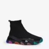 KURT GEIGER LONDON Lettie Rainbow-insert Knitted Trainers For Womens Black/comb -KURT GEIGERLONDON Sales unnamed file 689