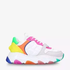 KURT GEIGER LONDON Lettie Eagle Quilted Chunky-soled Leather Low-top Trainers For Womens White/oth