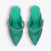KURT GEIGER LONDON Duke Drench Crystal-embellished Faux-suede Heeled Mules Green -KURT GEIGERLONDON Sales unnamed file 73
