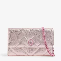 KURT GEIGER LONDON Kensington Quilted Leather Wallet-on-chain For Womens Pink