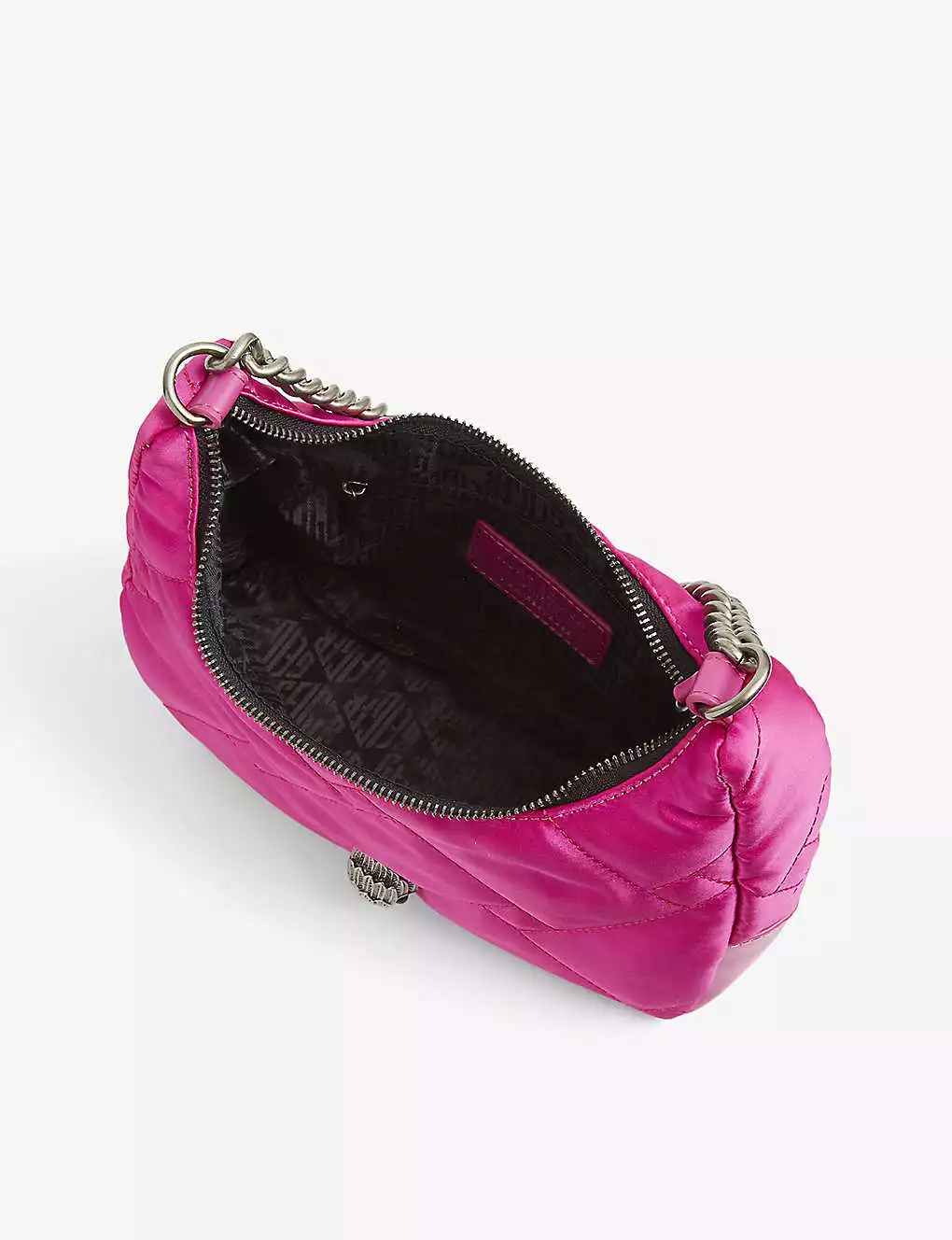 KURT GEIGER LONDON Quilted Recycled-nylon Cross-body Bag For Womens Fuchsia 6 KURT GEIGER LONDON Quilted Recycled-nylon Cross-body Bag For Womens Fuchsia - Image 4
