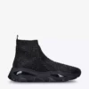 KURT GEIGER LONDON Lettie Crystal-embellished Knitted High-top Sock Trainers Blk/other -KURT GEIGERLONDON Sales unnamed file 817