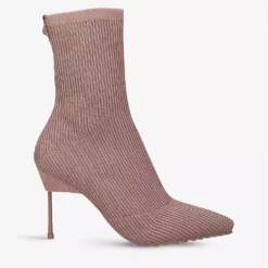 KURT GEIGER LONDON Barbican Drench Ribbed Woven Sock Boots For Womens Blush