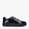 KURT GEIGER LONDON Laney Crocodile-embossed Patent-leather Trainers Black -KURT GEIGERLONDON Sales unnamed file 864
