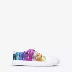 KURT GEIGER LONDON Mini Lane Stripe Leather Trainers 6-7 Years Mult/other