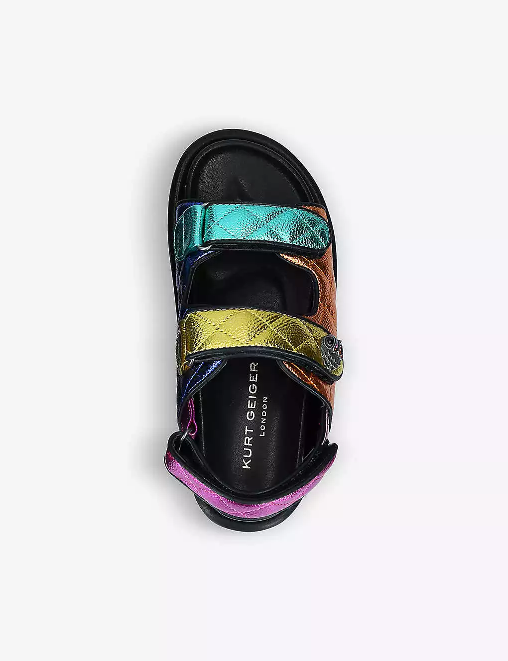 KURT GEIGER LONDON Orson Quilted Metallic-woven Sandals For Womens Mult/other 4 KURT GEIGER LONDON Orson Quilted Metallic-woven Sandals For Womens Mult/other - Image 2