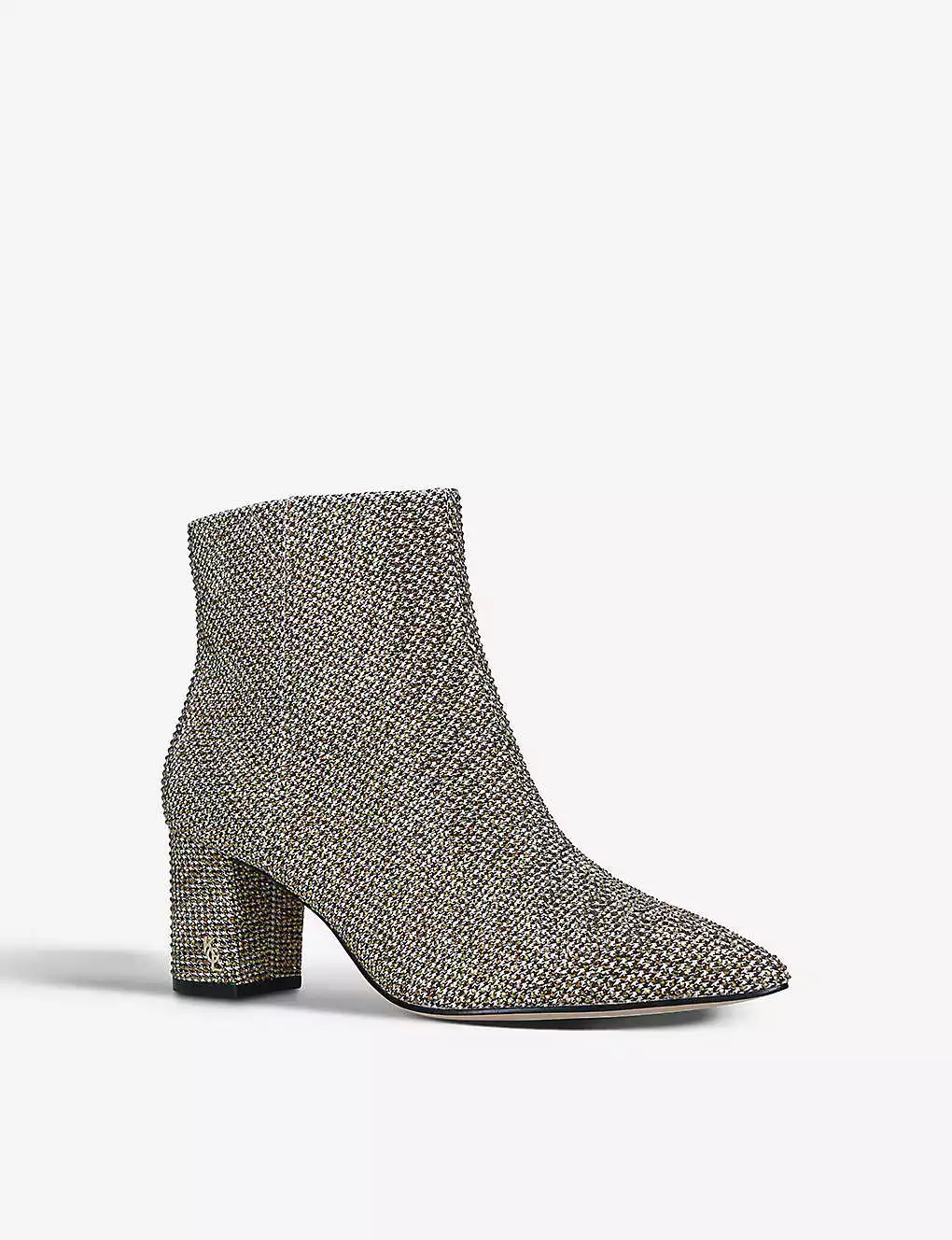 KURT GEIGER LONDON Burlington Houndstooth-print Woven Ankle Boots For Womens Beige 5 KURT GEIGER LONDON Burlington Houndstooth-print Woven Ankle Boots For Womens Beige - Image 3