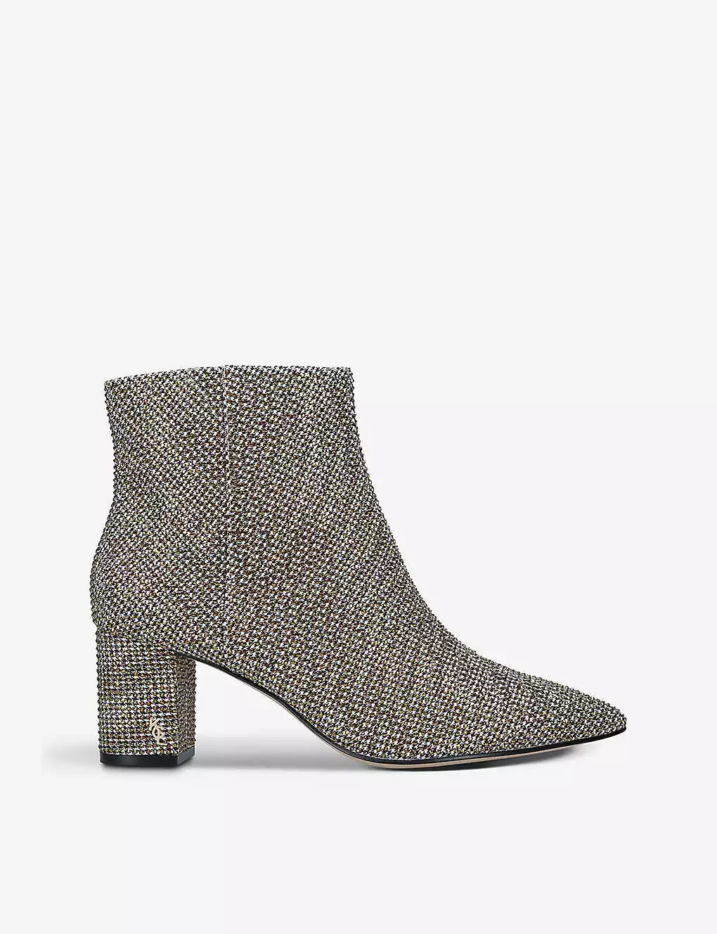 KURT GEIGER LONDON Burlington Houndstooth-print Woven Ankle Boots For Womens Beige 7 KURT GEIGER LONDON Burlington Houndstooth-print Woven Ankle Boots For Womens Beige - Image 5