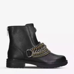 KURT GEIGER LONDON Stefan Chain-embellished Leather Ankle Boots For Womens Black