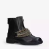 KURT GEIGER LONDON Stefan Chain-embellished Leather Ankle Boots For Womens Black -KURT GEIGERLONDON Sales unnamed file 892