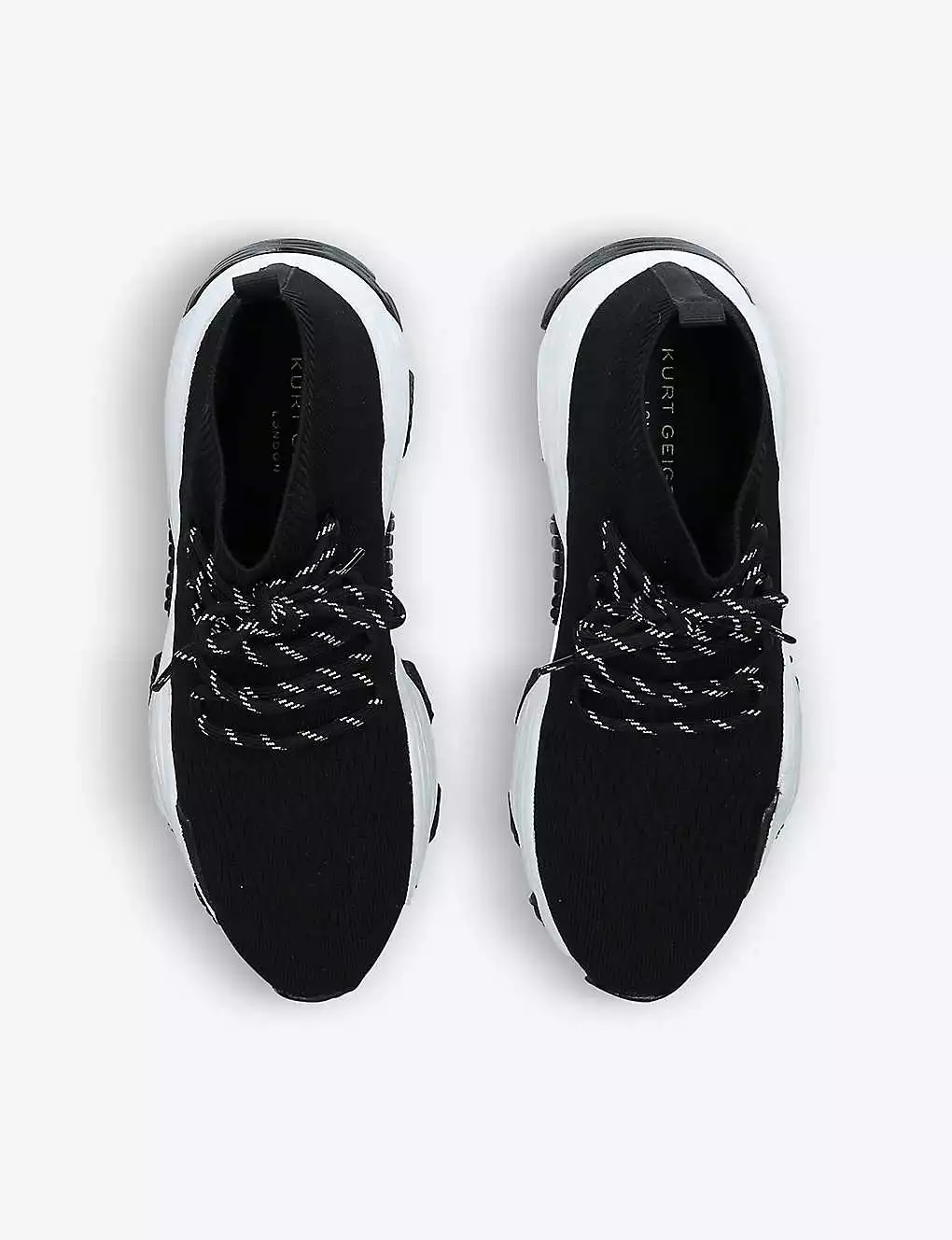 KURT GEIGER LONDON Lettie Lace-up Knitted Sock Trainers Blk/white 4 KURT GEIGER LONDON Lettie Lace-up Knitted Sock Trainers Blk/white - Image 2