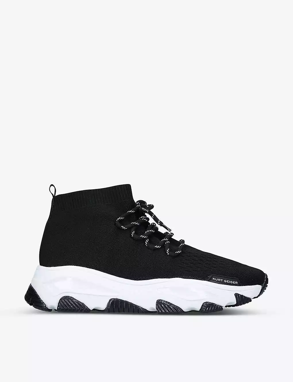 KURT GEIGER LONDON Lettie Lace-up Knitted Sock Trainers Blk/white 7 KURT GEIGER LONDON Lettie Lace-up Knitted Sock Trainers Blk/white - Image 5