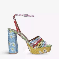 KURT GEIGER LONDON Pierra Gem-embellished Platform Sandals For Womens Mult/other