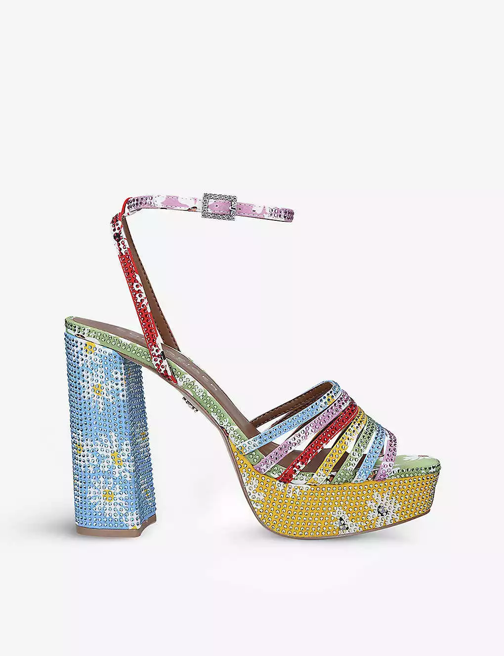 KURT GEIGER LONDON Pierra Gem-embellished Platform Sandals For Womens Mult/other 3 KURT GEIGER LONDON Pierra Gem-embellished Platform Sandals For Womens Mult/other