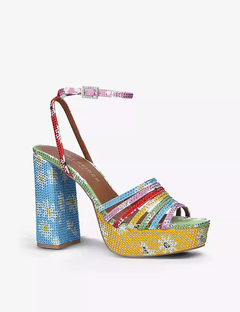 KURT GEIGER LONDON Pierra Gem-embellished Platform Sandals For Womens Mult/other 5 KURT GEIGER LONDON Pierra Gem-embellished Platform Sandals For Womens Mult/other - Image 3