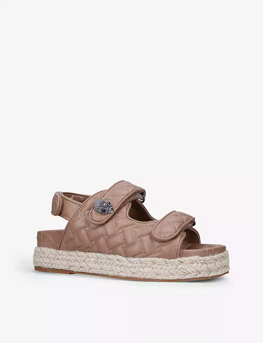 KURT GEIGER LONDON Orson Quilted Satin Sandals For Womens Camel 5 KURT GEIGER LONDON Orson Quilted Satin Sandals For Womens Camel - Image 3