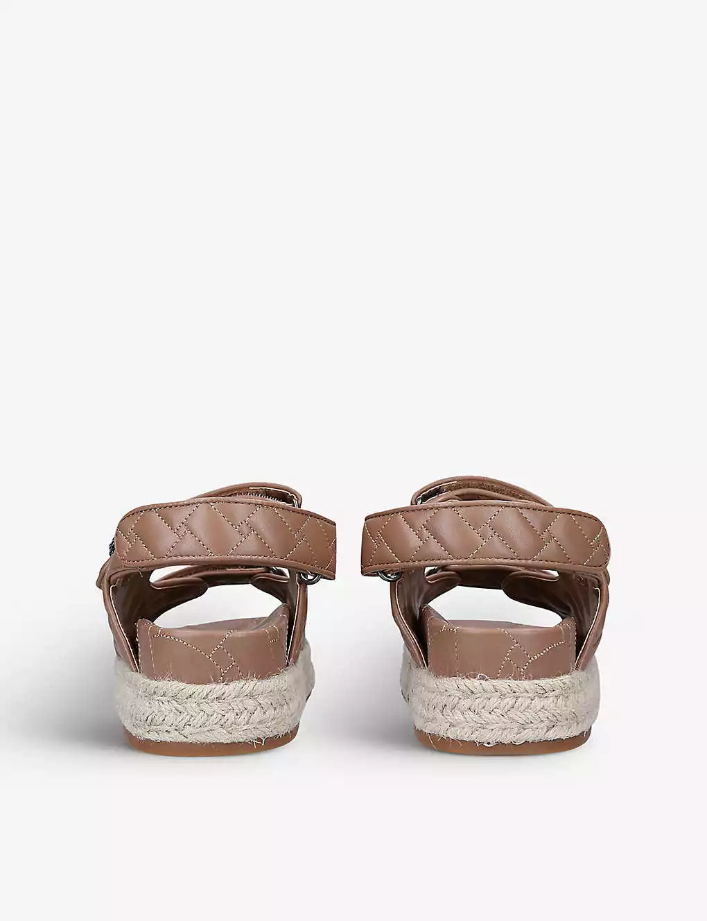 KURT GEIGER LONDON Orson Quilted Satin Sandals For Womens Camel 6 KURT GEIGER LONDON Orson Quilted Satin Sandals For Womens Camel - Image 4