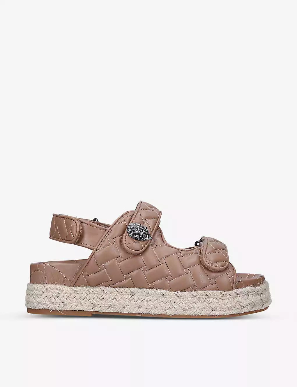 KURT GEIGER LONDON Orson Quilted Satin Sandals For Womens Camel 7 KURT GEIGER LONDON Orson Quilted Satin Sandals For Womens Camel - Image 5