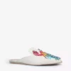 KURT GEIGER LONDON Otter Rainbow Lobster-embroidered Leather Mules For Womens White/comb -KURT GEIGERLONDON Sales unnamed file 922