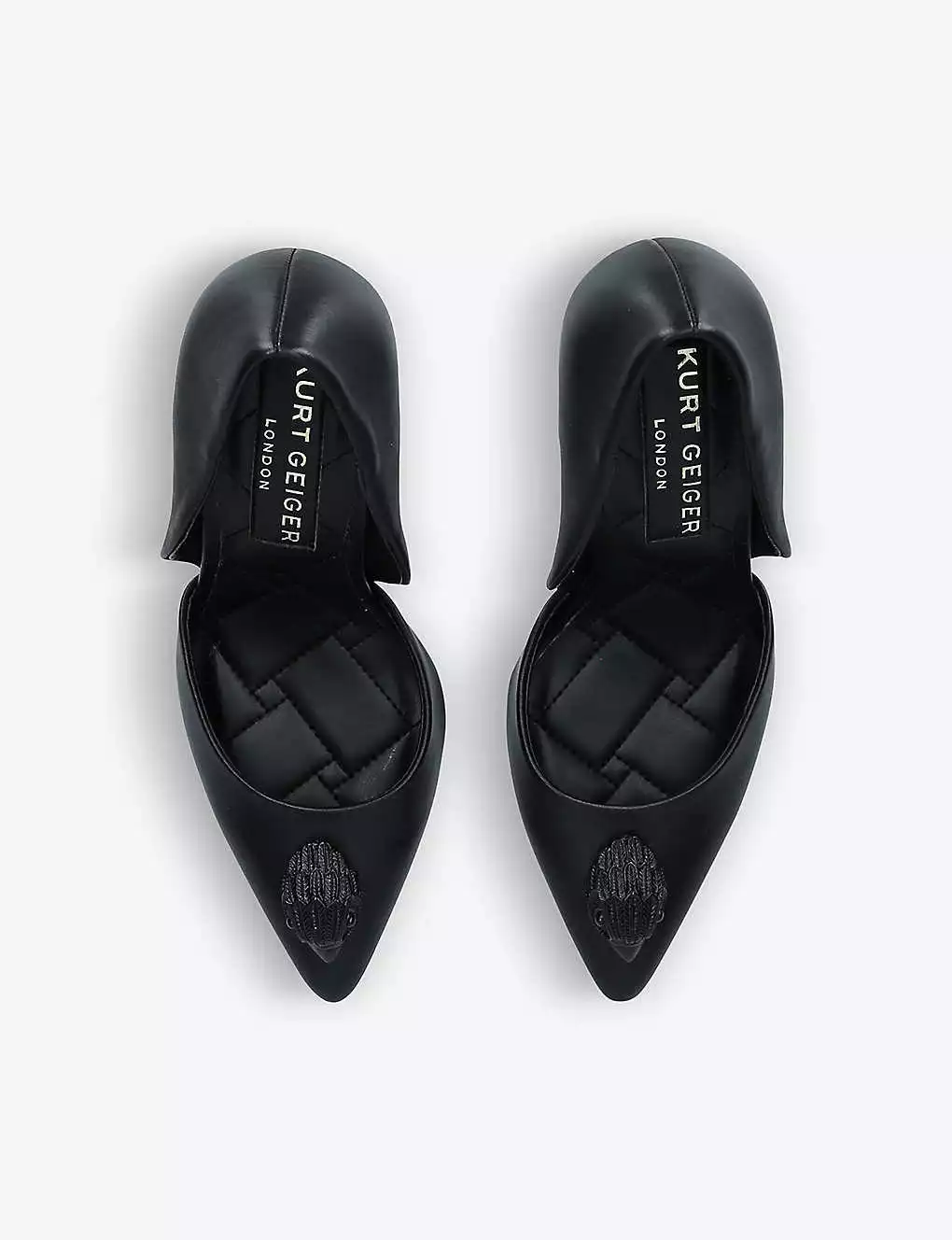 KURT GEIGER LONDON Bond Eagle Drench D'Orsay Leather Courts For Womens Black 4 KURT GEIGER LONDON Bond Eagle Drench D'Orsay Leather Courts For Womens Black - Image 2