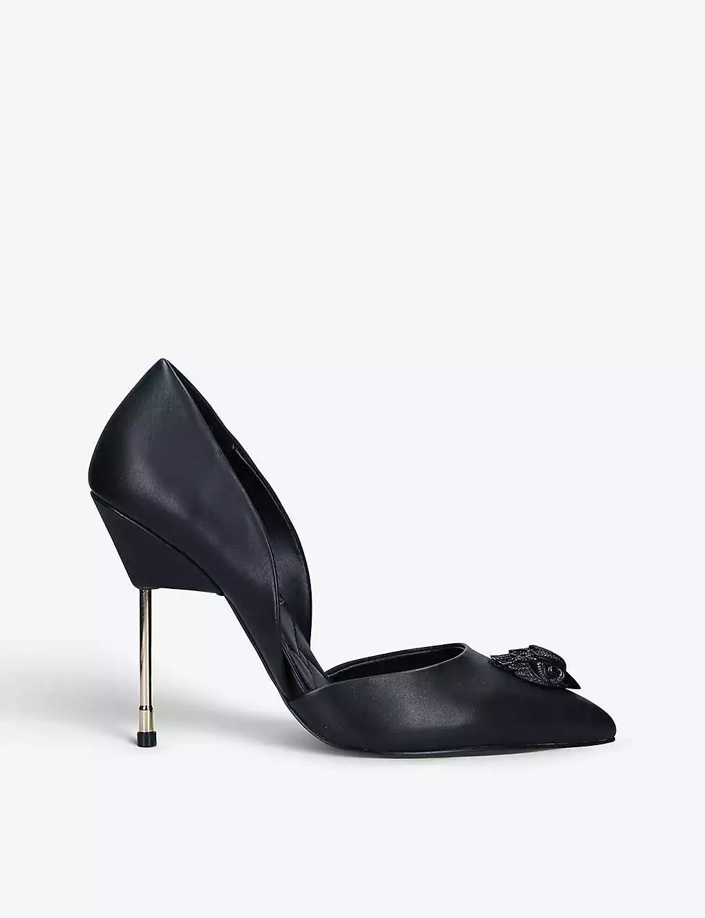 KURT GEIGER LONDON Bond Eagle Drench D'Orsay Leather Courts For Womens Black 7 KURT GEIGER LONDON Bond Eagle Drench D'Orsay Leather Courts For Womens Black - Image 5