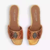 KURT GEIGER LONDON Kensington Eagle-embellished Quilted Metallic-leather Mules For Womens Orange -KURT GEIGERLONDON Sales unnamed file 936