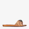 KURT GEIGER LONDON Kensington Eagle-embellished Quilted Metallic-leather Mules For Womens Orange -KURT GEIGERLONDON Sales unnamed file 939