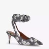 KURT GEIGER LONDON Countess Crystal-embellished Woven Heeled Sandals For Womens Blk/white 9 KURT GEIGER LONDON Countess Crystal-embellished Woven Heeled Sandals For Womens Blk/white -KURT GEIGERLONDON Sales unnamed file 947