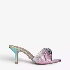 KURT GEIGER LONDON Kensington Ombre Quilted Metallic Leather Mules For Womens Pink Comb
