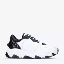 KURT GEIGER LONDON Lettie Eagle Quilted Chunky-soled Leather Low-top Trainers White/blk