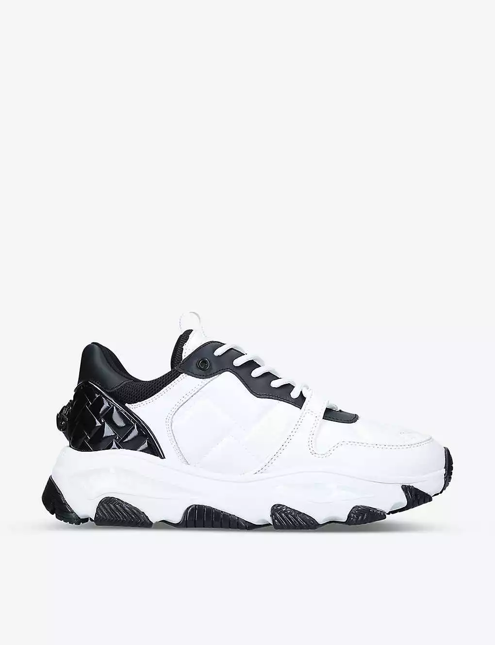 KURT GEIGER LONDON Lettie Eagle Quilted Chunky-soled Leather Low-top Trainers White/blk 3 KURT GEIGER LONDON Lettie Eagle Quilted Chunky-soled Leather Low-top Trainers White/blk