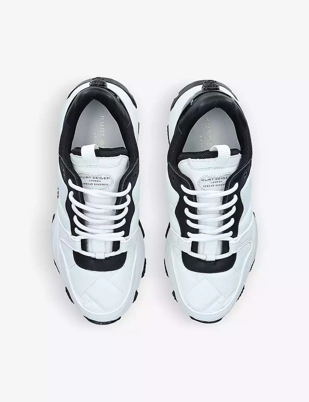 KURT GEIGER LONDON Lettie Eagle Quilted Chunky-soled Leather Low-top Trainers White/blk 4 KURT GEIGER LONDON Lettie Eagle Quilted Chunky-soled Leather Low-top Trainers White/blk - Image 2