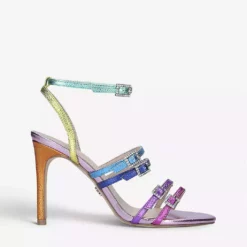 KURT GEIGER LONDON Pierra Rainbow Leather Heeled Sandals For Womens Mult/other