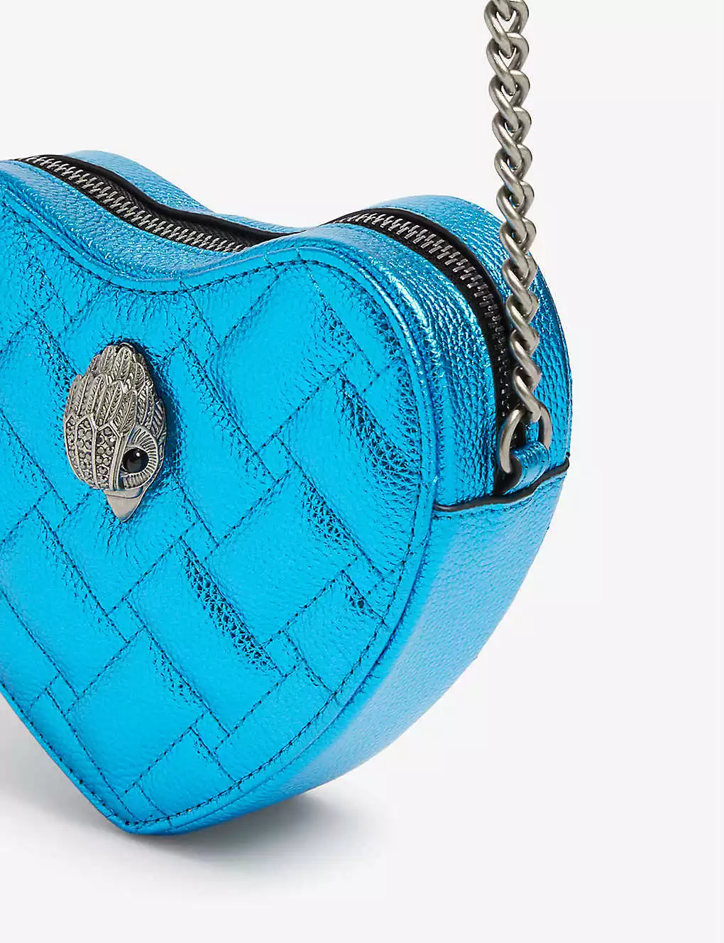 KURT GEIGER LONDON Kensington Heart Leather Cross-body Bag For Womens Blue 4 KURT GEIGER LONDON Kensington Heart Leather Cross-body Bag For Womens Blue - Image 2